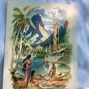 Tahiti Matson Line Menu Cover 1965